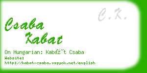 csaba kabat business card